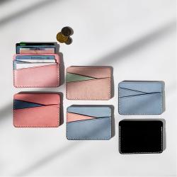 Minimalist Leather Credit Card Holder RFID Blocking Mini Wallet Ultra Slim Card Holder Wallet
