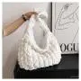 Korean Women's New Folded Cloud Bag Large Capacity Cotton Underarm One Shoulder Handheld Dumpling Bag Portable with Single Strap
