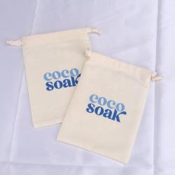 Custom Logo Printing Reusable Cotton Linen Jewelry Muslin Bag Organic Drawstring Christmas Gift Dust Pouch
