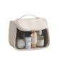 Custom Logo PU PVC Wash Portable Makeup Bag Handle Storage Cosmetic Bag Large Hanging Clear Travel Toiletry Bag