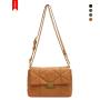 Luxury Leather Handbags Embroidered Plaid Shoulder Bag Custom Logo Crossbody For Women