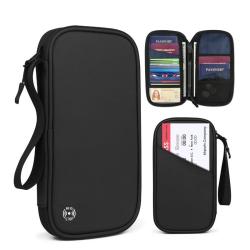 ZF223 Document Bag RFID Travel Passport Jacket Wallet Long Anti-theft Swipe Card Bag Oxford Waterproof Handheld Bag