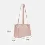 Custom Pu Vegan Leather Rectangular Tote Bag With Pocket And Zipper Simple Cardholder Women Shoulder Bags