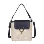 2024 New Lockbuckle Grass Woven Bags for Women Casual Simple Handbag Bucket Bag Elegant and Simple Single Shoulder Crossbody Bag