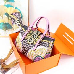 2024 women handbags fashion purse and hand bag ladies quality PU leather printing designer female bag set of two casual tote bag