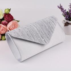 HR334 New Women's Party Clutch Bag Colored Satin Inlaid Diamond Hot Diamond Dinner Bag Banquet Evening Dress Wedding Qipao Bag