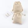 Custom Logo Printed Gift Cotton Canvas Packing Drawstring Bag Small Luxury Canvas Dust Cosmetic Pouch