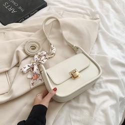 Trending  Bolsos Lock Shoulder Bag Solid Color Crossbody Bags For Women
