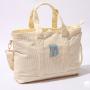 Stock M L Size Pink Beige Navy Lilac with Inner Pockets Long Shoulder Strap Beach Lunch Travel For Women Corduroy Tote Ba