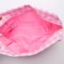 Keymay Custom Wholesale Pink Cosmetic Bag Travel Organizer Zipper Pouch Plaid Checkered Makeup Bag