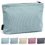 Custom Logo Zipper Makeup Bag Corduroy Cosmetic Organizer Toiletry Bag Travel Portable Make Up Wash Bag