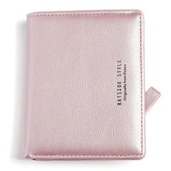 ZWY017 Simple Women Short Wallet PU Leather Solid Color Card Holder Bag Two-fold Waterproof Multi-card Coin Wallet Purse