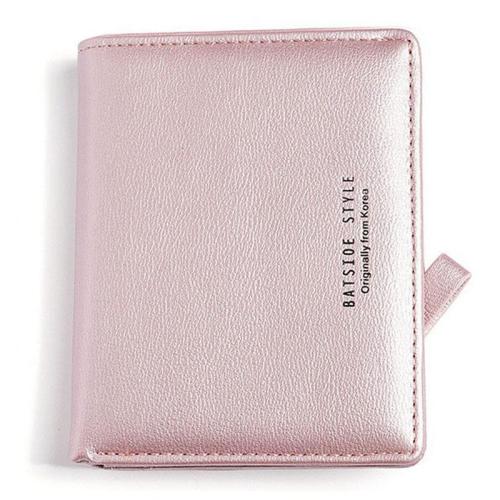 ZWY017 Simple Women Short Wallet PU Leather Solid Color Card Holder Bag Two-fold Waterproof Multi-card Coin Wallet Purse