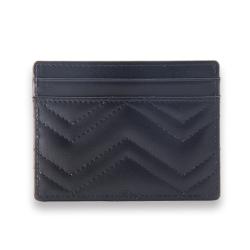 Quilted card wallet RFID quilted genuine leather card holder with logo