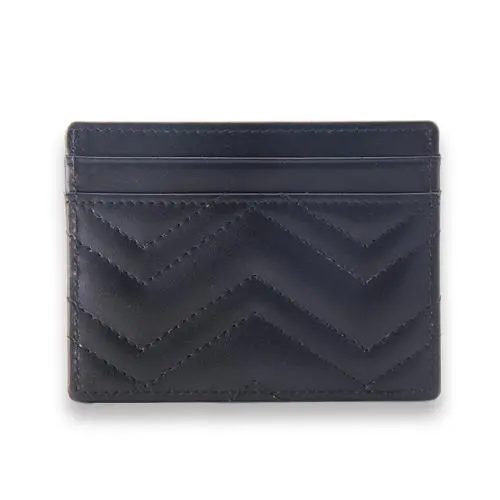 Quilted card wallet RFID quilted genuine leather card holder with logo