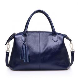 New Leather Female Bag Top Layer Leather Shoulder Portable Soft Tassel Big Bags Casual Handbag