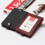 HR748 Business Work PU Leather Credit Card Holders Employee Working Bus Card Case Neck Strap Bus Access Student Card Holder