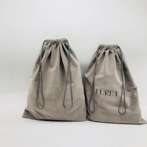 Wholesale High End Durable Custom Velvet Clothes Dust Packaging Shopping Bag Storage Gift Velvet Drawstring Pouch