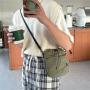 New Product Simple Small Crossbody Bag Casual Fashion Nylon Shoulder Bag Drawstring Ruched Women's Mini Bag with Removable Strap