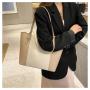 ZR539 Women's Bag PU Contrasting Color Retro Stitching Fashion Working Portable One Shoulder Female Girl Tote Bag Shopping Bag