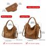 REALER Tactical Concealed Carry Hobo Purse Lady Leather Shoulder Bags Handbags Women Large Tote Bag with Detachable Gun Holster