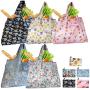 Custom Logo Printed Reusable Eco Friendly Waterproof Foldable Polyester Grocery Shopping Tote Shoulder Bag For Travel Beach