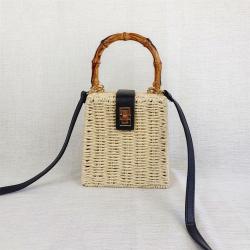 2023 New INS Straw Woven Seaside Vacation Handheld One Shoulder Dual Use Beach Bag Frame Small Bag women fashion handbag
