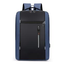 ZF074 New Shoulder Bag Simple USB Charging Business 15.6 Inch Computer Backpack Male Waterproof Wear-resistant Student Schoolbag