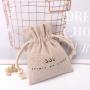 Eco-Friendly Small Natural Jute Jewelry Packaging Pouch Custom Logo Printed Reaycled Burlap Gift Jute Drawstring Bag