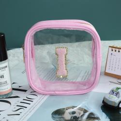Keymay Multicolor Small Nylon Clear Pouch Portable Organizer Toiletry Bag Transparent Waterproof Cosmetic Bags With Zipper