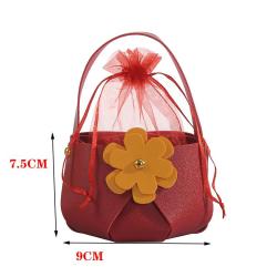 DC023 Gift Bag Packaging Box PU Wedding Decoration Candy Bag Flower Hand Gift Box Packaging Box for Wedding Birthday Party