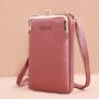 Factory Direct Fashion Ladies Mobile Phone Bag Litchi Solid Color Diagonal Shoulder Wallet Single Strap phone bag for women