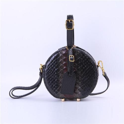 OEM Sac A Main Pour Femm Genuine Snake Skin Leather Luxury Designer Women Round Sling Crossbody Shoulder  O Bags Handbags
