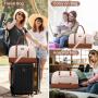 LOVEVOOK 2pcs Quilted Weekender Bag with toiletry pouch waterproof tote large women gym Yoga travel overnight garment duffel bag