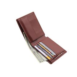 High quality men genuine leather trifold wallet rfid blocking custom wallet