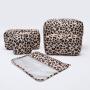 Keymay RTS Stock Low Moq 4 Sizes Cute Fashion Waterproof Nylon Leopard Cheetah Print Bag Makeup Brush Bag Washbag Cosmetics Bag