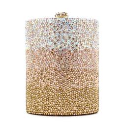 Handmade Hip flask-shaped Rhinestone bag Crystal full diamond flagon Purse Banquet clutch bags for women luxury wedding