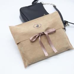 Custom Logo Printed Velvet Envelope Jewelry Gift Packaging Bag Brown Soft Envelope Velvet Dust Promotion Bag