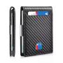 RFID Minimalist Wallet Leather Slim Wallets Card Holder with Money Clip for Men
