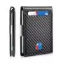 RFID Minimalist Wallet Leather Slim Wallets Card Holder with Money Clip for Men