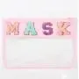 Keymay stock portable clutch makeup bag flat bag Glitter letter patch PVC transparent clear cosmetic bag