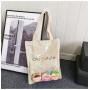 Custom Canvas Women's Bag Embroidery Zipper 0ne-shoulder Doll Bag Tote Bag Niche Design Logo PVC Transparent Window