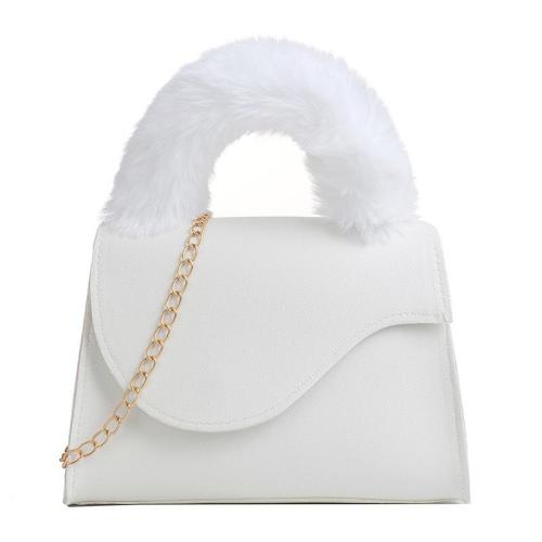 2024 Fashionable Plush Single-Strap Women's Shoulder Bag Portable Clear Sweet Ladiesh Messenger Bag Chain Foreign Trade