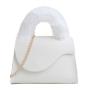 2024 Fashionable Plush Single-Strap Women's Shoulder Bag Portable Clear Sweet Ladiesh Messenger Bag Chain Foreign Trade