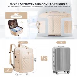 Waterproof Hiking Outdoor Rucksack Laptop Travel Backpack Flight Approved Carry on Backpack with Toiletry Bag Packing Cubes