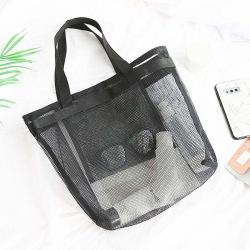 Gelory Factory Wholesale Mesh Shower Bag Portable Lightweight Hanging Toiletry Organizer Beach Tote Bag