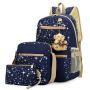 3 in 1 Set Adorable Bear Tiny Spot Backpack Fashion Lightweight Quality Canvas Sling Purse School Book Bag  for Boys Girls
