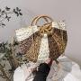 2024 New style straw women's bag large capacity cross-body bag contrast color sling bag splicing fringe handbag for women