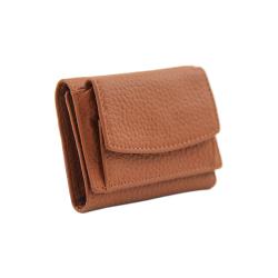 Genuine Leather Small Wallets RFID Blocking Card Holder Ladies Mini Trifold Purse with Coin Pocket