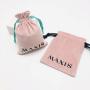 Custom Logo Printed Velvet Jewelry Drawstring Dust Pouch High End Gift Cosmetic Packaging Velvet Bag